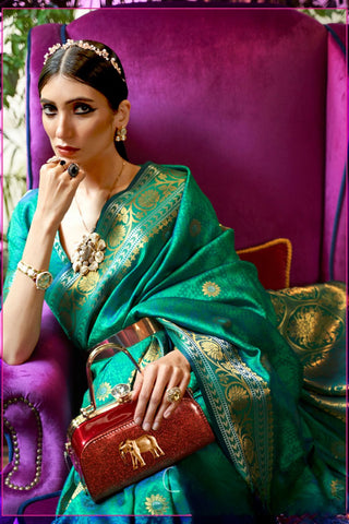 GREEN KANJEEVARAM HANDLOOM SILK SAREE 