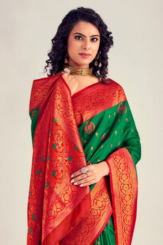 GREEN SOFT SILK SAREE