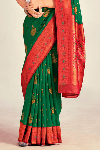 GREEN SOFT SILK SAREE