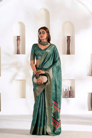 GREEN SOFT DOLA SILK SAREE