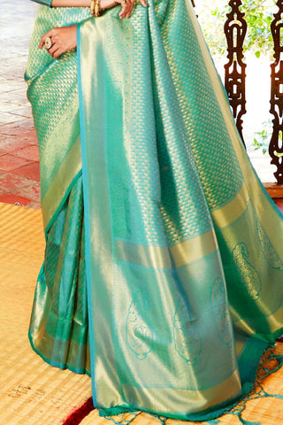 Green Handloom Weaving Saree