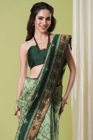 Green Banarasi Silk Saree