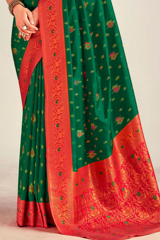 GREEN SOFT SILK SAREE