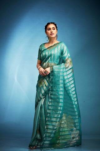 Green Tissue Silk Saree