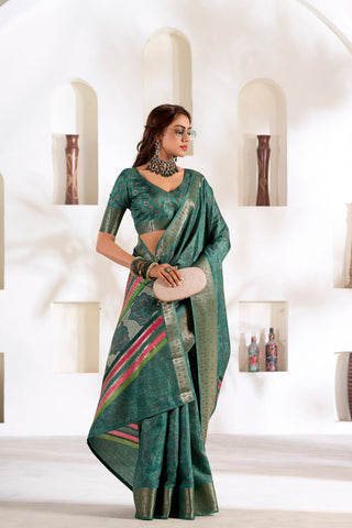 GREEN SOFT DOLA SILK SAREE