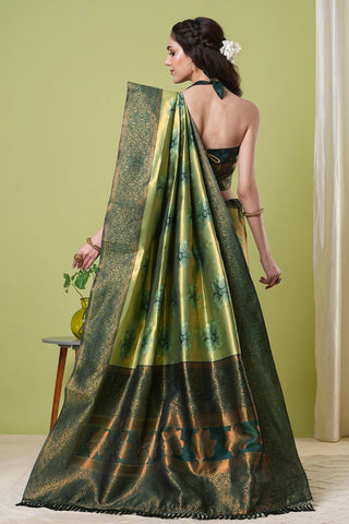 Green Banarasi Silk Saree_Kumari Sarees