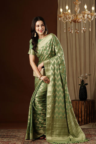 Green Georgette Silk Saree_Kumari Sarees