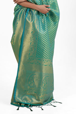 GREEN KANJEEVARAM HANDLOOM SILK SAREE 