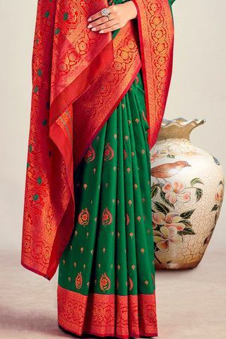 GREEN SOFT SILK SAREE