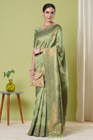 Green Banarasi Silk Saree_Kumari Sarees