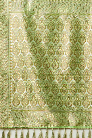 Green Soft Linen Cotton Saree_Kumari Sarees