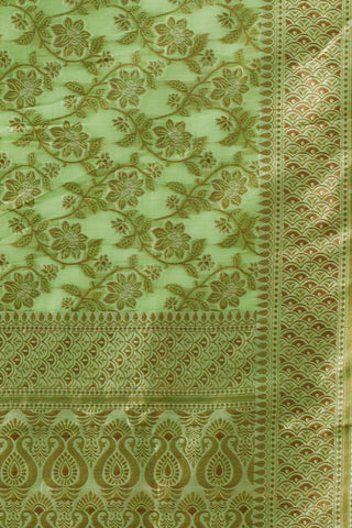 Green Soft Linen Cotton Saree_Kumari Sarees