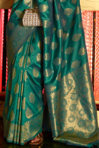 Green Handloom Weaving Silk Saree_Kumari Sarees