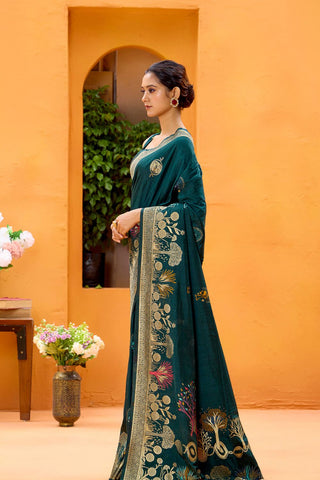 Green Dola Silk Saree_Kumari Sarees