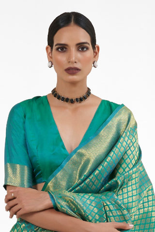 GREEN KANJEEVARAM HANDLOOM SILK SAREE 