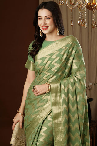 Green Georgette Silk Saree_Kumari Sarees