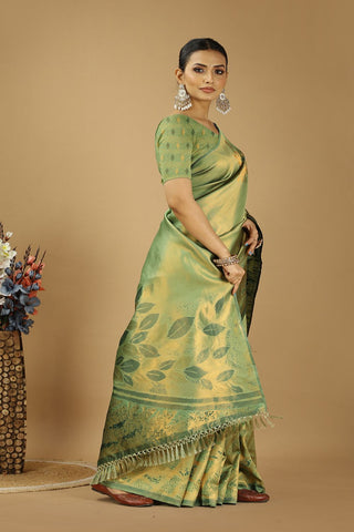 Green Banarasi Silk Saree_Kumari Sarees
