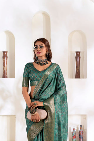 GREEN SOFT DOLA SILK SAREE