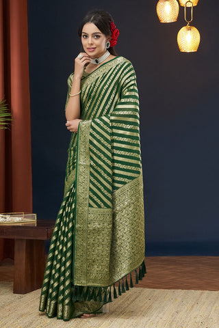 Green Pure Georgette Saree