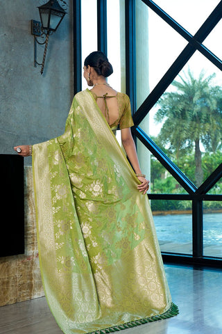 Green Crepe Georgette Saree_kumari Sarees