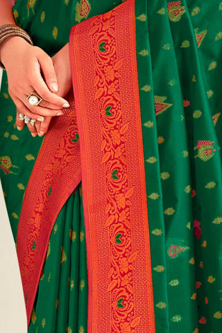 GREEN SOFT SILK SAREE