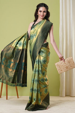 Green Banarasi Silk Saree_Kumari Sarees