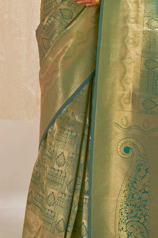 GREEN KANJEEVARAM HANDLOOM SILK SAREE 