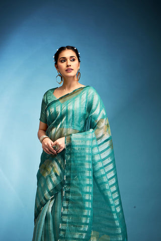 Green Tissue Silk Saree