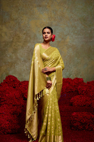 Green Georgette Silk Saree_Kumari Sarees