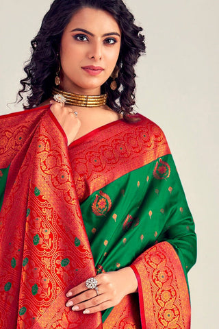 GREEN SOFT SILK SAREE