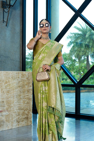 Green Crepe Georgette Saree_kumari Sarees
