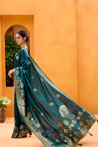 Green Dola Silk Saree_Kumari Sarees