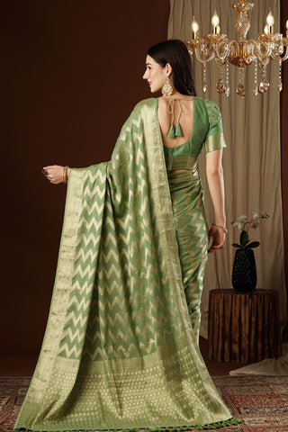 Green Georgette Silk Saree_Kumari Sarees