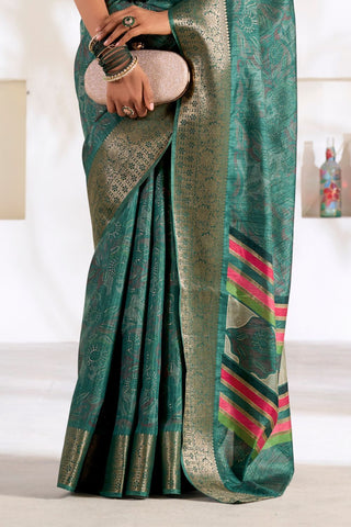 GREEN SOFT DOLA SILK SAREE