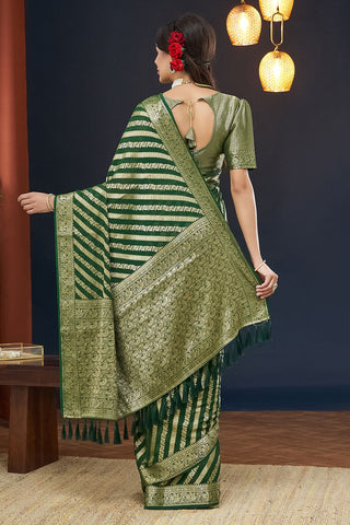 Green Pure Georgette Saree