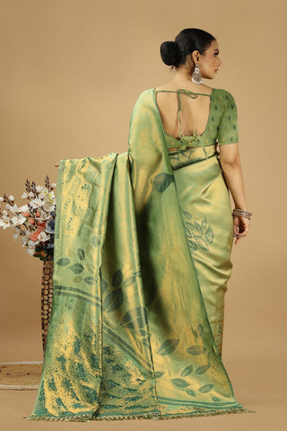 Green Banarasi Silk Saree_Kumari Sarees