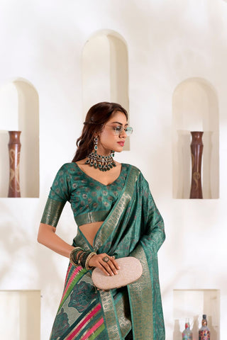 GREEN SOFT DOLA SILK SAREE