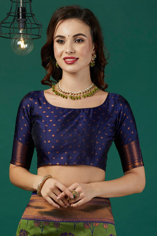 Green Banarasi Silk Saree_Kumari Sarees