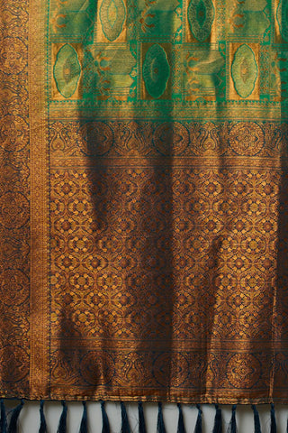 Green Soft Kanjeevaram Silk Saree_Kumari Sarees