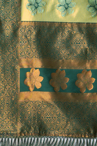 Green Banarasi Silk Saree_Kumari Sarees