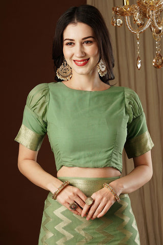 Green Georgette Silk Saree_Kumari Sarees