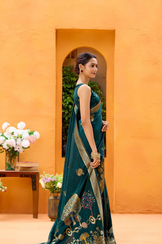 Green Dola Silk Saree_Kumari Sarees