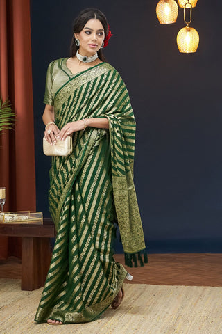 Green Pure Georgette Saree