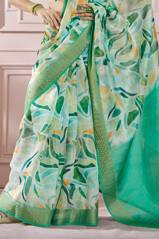 Green Soft Zari Based Modal Silk Saree