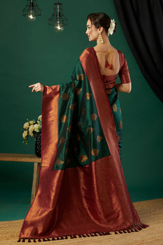 Green Banarasi Silk saree_Kumari Sarees