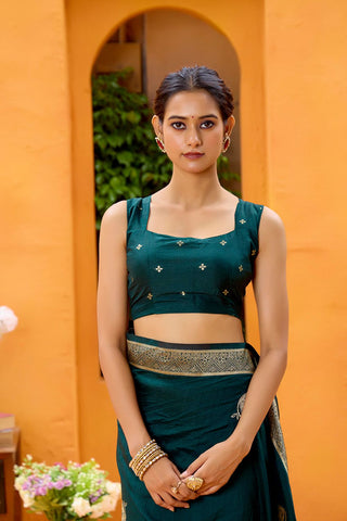 Green Dola Silk Saree_Kumari Sarees