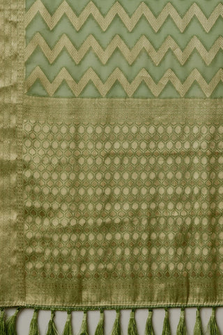Green Georgette Silk Saree_Kumari Sarees