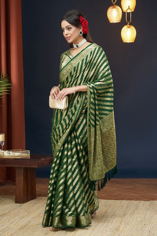 Green Pure Georgette Saree