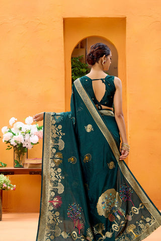 Green Dola Silk Saree_Kumari Sarees