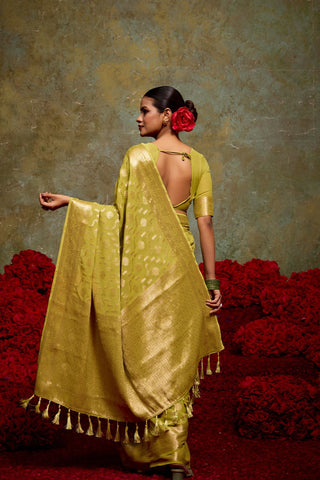 Green Georgette Silk Saree_Kumari Sarees